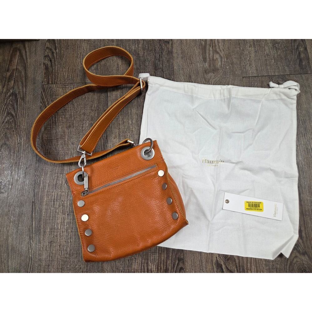 Hammitt Small Tony Crossbody Bag Purse Candlelight Orange leather Silver Studs